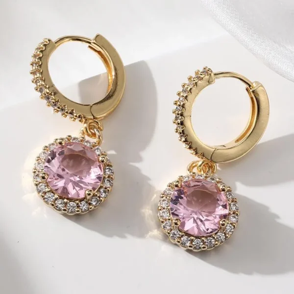 FRENCH RIVIERA | Viola Earrings -vaaleanpunaiset juhlakorvakorut
