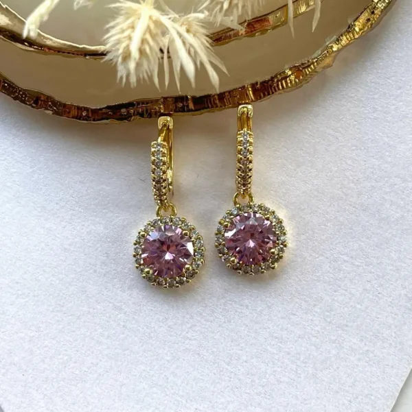 FRENCH RIVIERA | Viola Earrings -vaaleanpunaiset juhlakorvakorut
