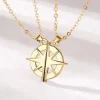 Gold Compass Couple/Friendship Necklace -rakkaus/ystävyyskoru