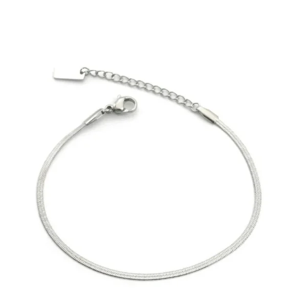 HABAHA Paris | Ada Bracelet -litteä kirurginteräsrannekoru (hopea)