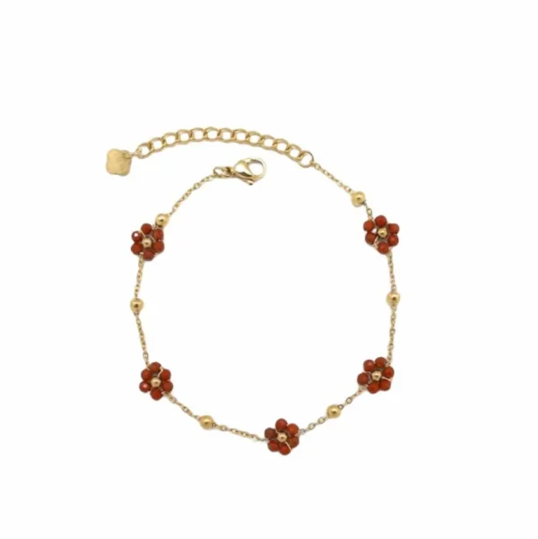 HABAHA Paris | Mini Fleur -kirurginteräsrannekoru jaspis kukin