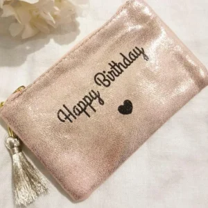 Happy Birthday -pussukka (vaaleanpunainen)