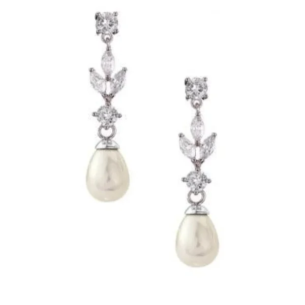 Helmikorvakorut, ATHENA BRIDAL JEWELLERY | Classic Long Pearl Earrings