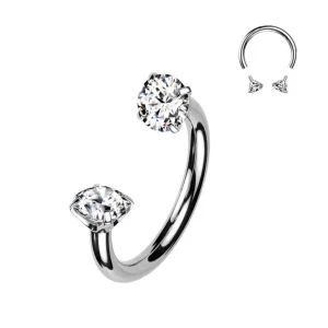 Hevosenkenkä 1,2mm, Internally Threaded Titanium Horseshoe CZ