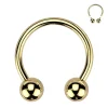 Hevosenkenkä 1,2mm, Internally Threaded Titanium Gold Horseshoe