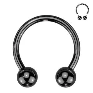 Hevosenkenkä 1,2mm, Internally Threaded Titanium Black -3mm pallot