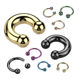 Hevosenkenkä 1,2mm, Internally Threaded Titanium Black -4mm pallot