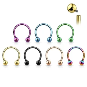 Hevosenkenkä 1,2mm, Internally Threaded Titanium Gold Horseshoe
