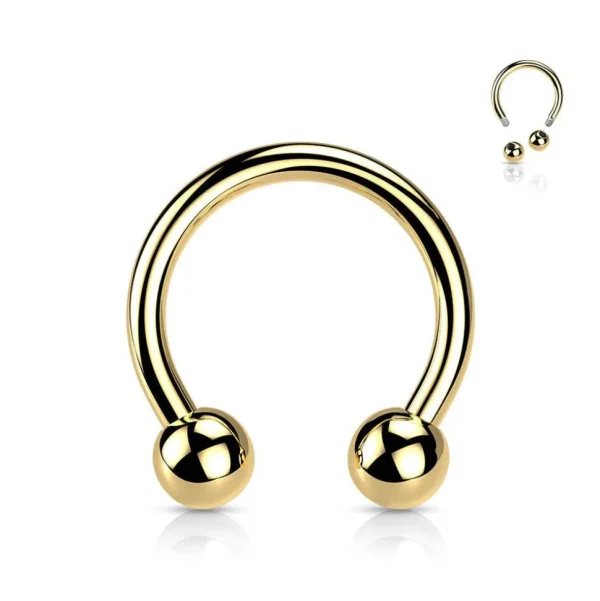 Hevosenkenkä 1,2mm, Titanium Gold Horseshoe -titaaninen hevosenkenkä