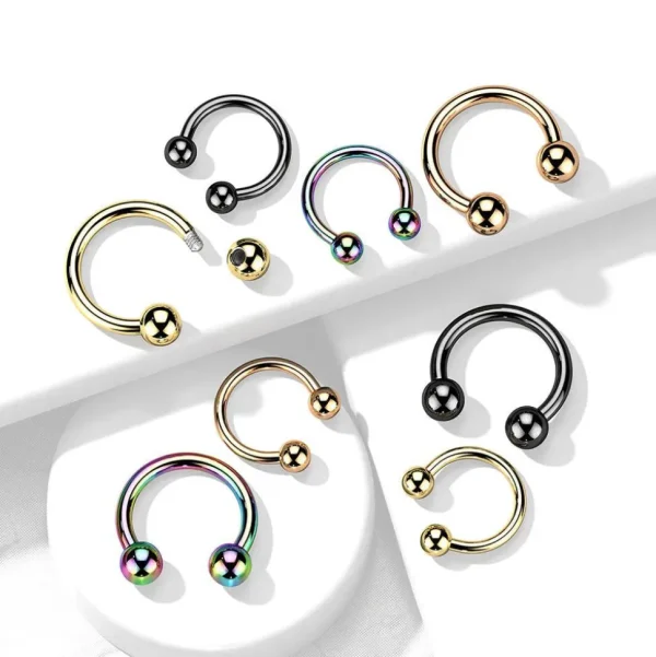 Hevosenkenkä 1,2mm, Titanium Rosegold Horseshoe