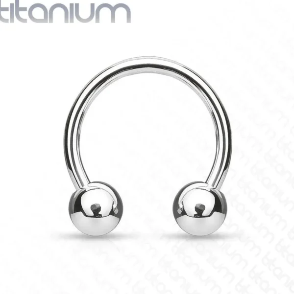 Hevosenkenkä 1,2mm | Grade 23 Solid Titanium Horseshoe with 3mm Balls