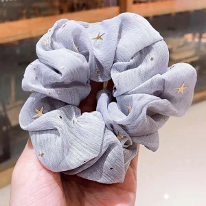 Hiusdonitsi/scrunchie | SUGAR SUGAR, Star Scrunchie in Grey