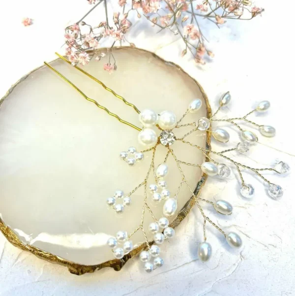 Hiuskoriste | ROMANCE, Bess Medium -kullanvärinen hiuskoru helmin