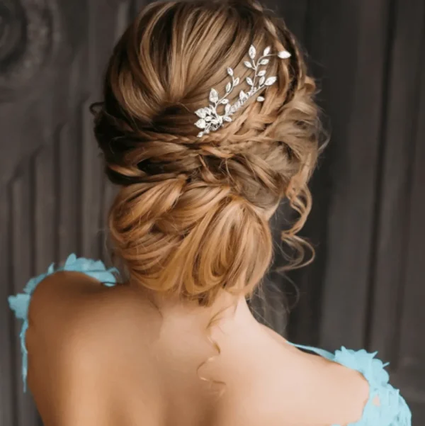 Hiuskoru, ATHENA BRIDAL | Deluxe Silver Comb -hopeinen hiuskampa