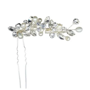 Hiuskoru, ATHENA BRIDAL | Vivian Pearl Pin -hopeinen helmihiuskoriste