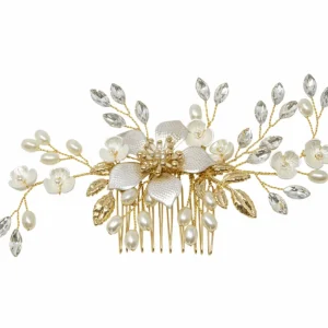 Hiuskoru, ATHENA BRIDAL JEWELLERY | Gold Flower Headpiece