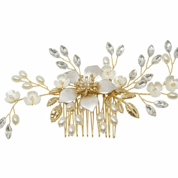 Hiuskoru, ATHENA BRIDAL JEWELLERY | Gold Flower Headpiece
