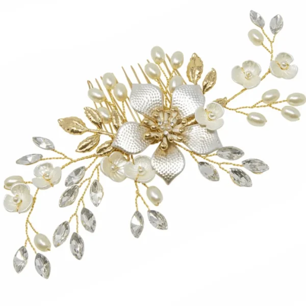 Hiuskoru, ATHENA BRIDAL JEWELLERY | Gold Flower Headpiece