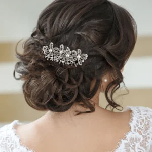 Hiuskoru, ATHENA BRIDAL | Andrea -ruusukultainen kukallinen hiuskampa