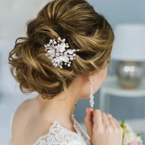 Hiuskoru, ATHENA BRIDAL | Beautiful Natural Pearl Haircomb in Rosegold