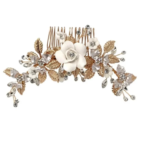 Hiuskoru, ATHENA BRIDAL | Blooming Roses Headpiece -Luxe Hair Comb (G)