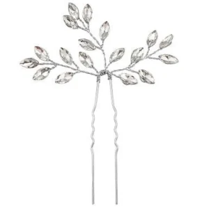 Hiuskoru, ATHENA BRIDAL | Dainty Silver Hairpin with Crystals