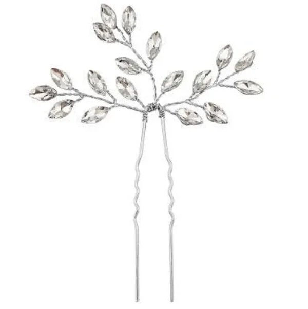 Hiuskoru, ATHENA BRIDAL | Dainty Silver Hairpin with Crystals