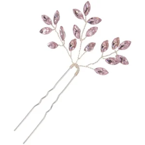 Hiuskoru, ATHENA BRIDAL | Dainty Pink Hairpin with Crystals