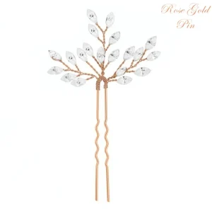 Hiuskoru, ATHENA BRIDAL | Dainty Rosegold Hairpin with Crystals