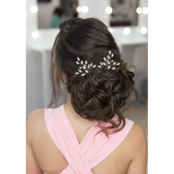 Hiuskoru, ATHENA BRIDAL | Dainty Rosegold Hairpin with Crystals