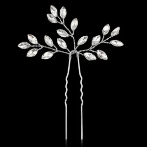 Hiuskoru, ATHENA BRIDAL | Dainty Silver Hairpin with Crystals