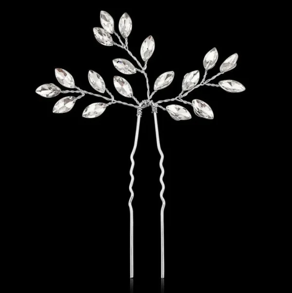 Hiuskoru, ATHENA BRIDAL | Dainty Silver Hairpin with Crystals