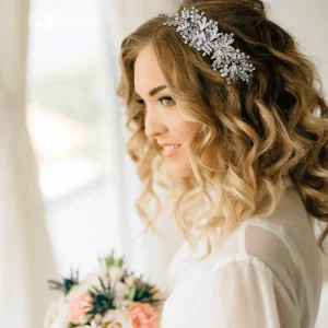 Hiuskoru, ATHENA BRIDAL | Divine Crystal Vine -hopeanvärinen hiuskoriste