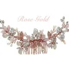 Hiuskoru, ATHENA BRIDAL | Elegant Natural Pearl Haircomb in Rosegold