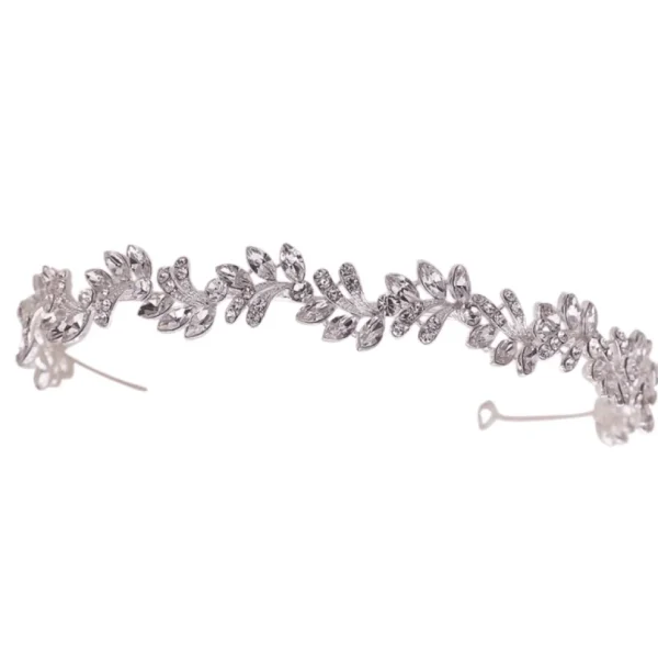 Hiuskoru, ATHENA BRIDAL | Eleanor Headband -hopeanvärinen juhlapanta