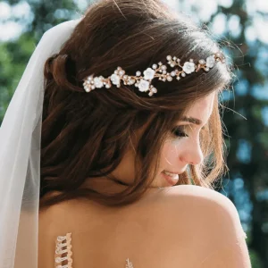 Hiuskoru, ATHENA BRIDAL | Eternal Pearl Vine -kulta helmihiuskoriste