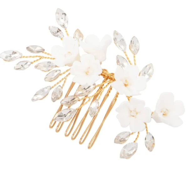 Hiuskoru, ATHENA BRIDAL | Floral Beauty Comb -kultainen kukkahiuskampa