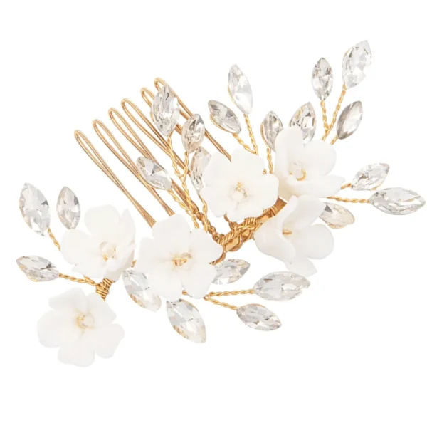 Hiuskoru, ATHENA BRIDAL | Floral Beauty Comb -kultainen kukkahiuskampa