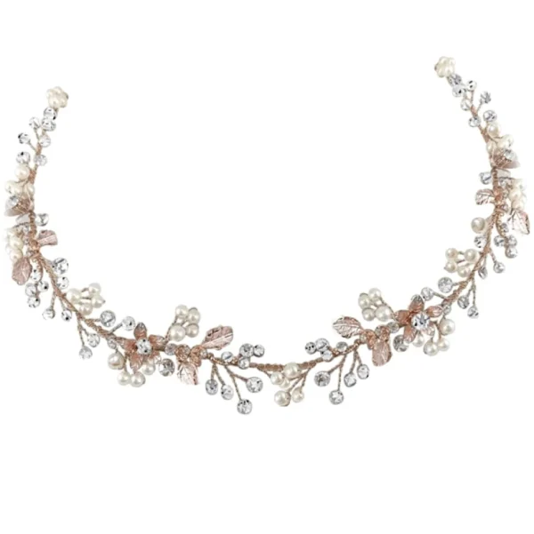 Hiuskoru, ATHENA BRIDAL | Juliet Pearl Vine- ruusukulta helmihiuskoriste