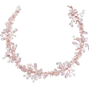 Hiuskoru, ATHENA BRIDAL | Linda Pink Blush Vine -vaaleanpunainen köynnös