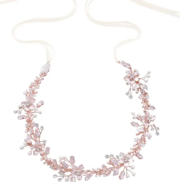 Hiuskoru, ATHENA BRIDAL | Linda Pink Blush Vine -vaaleanpunainen köynnös