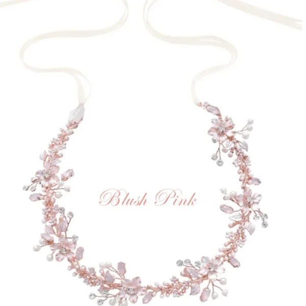 Hiuskoru, ATHENA BRIDAL | Linda Pink Blush Vine -vaaleanpunainen köynnös