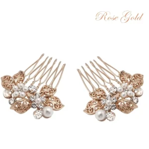 Hiuskoru, ATHENA BRIDAL | Mini Rosegold Comb -helmihiuskoriste