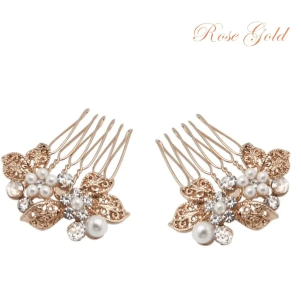 Hiuskoru, ATHENA BRIDAL | Mini Rosegold Comb -helmihiuskoriste