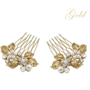 Hiuskoru, ATHENA BRIDAL | Mini Gold Comb -helmihiuskoriste