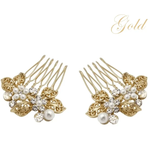 Hiuskoru, ATHENA BRIDAL | Mini Gold Comb -helmihiuskoriste