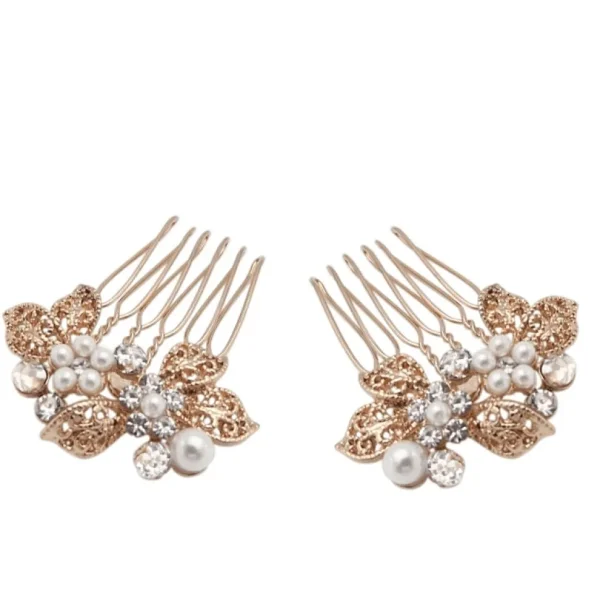 Hiuskoru, ATHENA BRIDAL | Mini Rosegold Comb -helmihiuskoriste