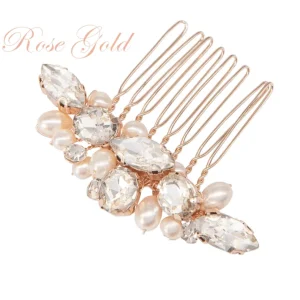 Hiuskoru, ATHENA BRIDAL | Petite Pearl Comb -ruusukulta helmihiuskampa