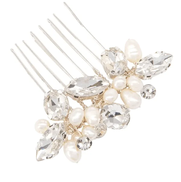 Hiuskoru, ATHENA BRIDAL | Petite Pearl Comb -hopeinen helmihiuskampa