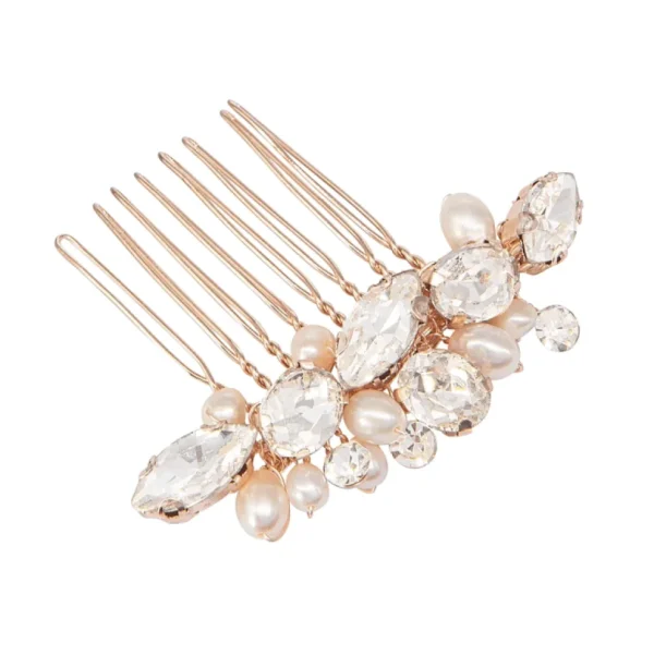 Hiuskoru, ATHENA BRIDAL | Petite Pearl Comb -ruusukulta helmihiuskampa